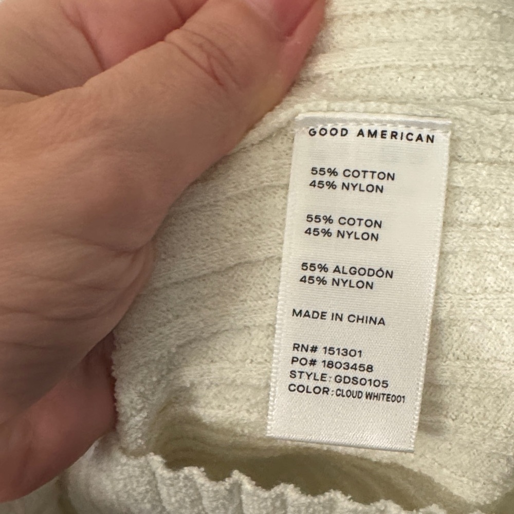 Good American Ivory Ribbed Midi Dress - Picture 7 of 8